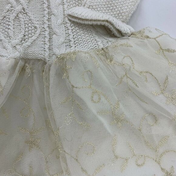 TAHARI 2T White Cable Knit Sweater Tutu Dress - Picture 4 of 9